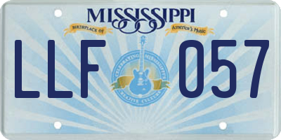 MS license plate LLF057