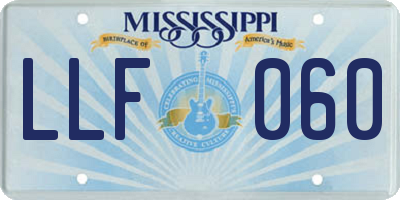 MS license plate LLF060