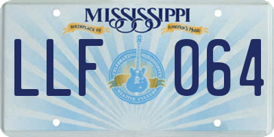 MS license plate LLF064