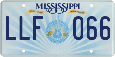 MS license plate LLF066