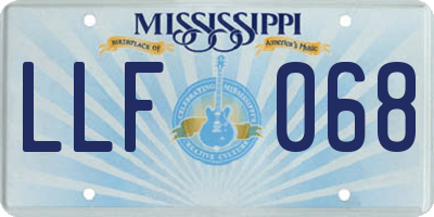 MS license plate LLF068