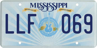 MS license plate LLF069