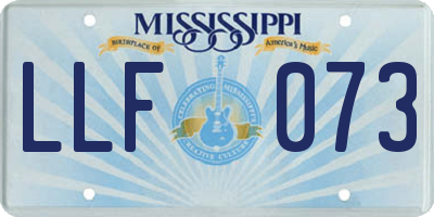 MS license plate LLF073