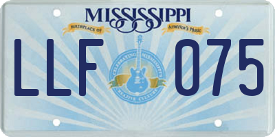 MS license plate LLF075