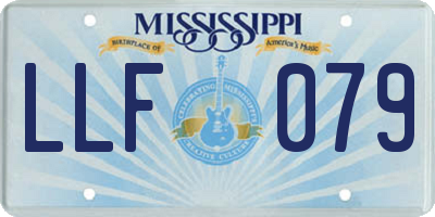 MS license plate LLF079