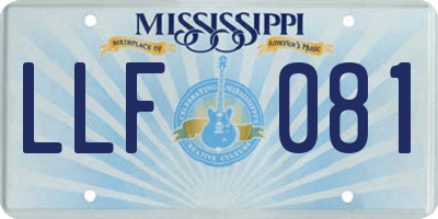 MS license plate LLF081