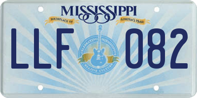 MS license plate LLF082