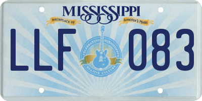 MS license plate LLF083