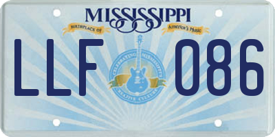 MS license plate LLF086