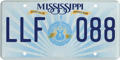 MS license plate LLF088