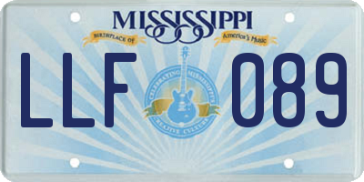 MS license plate LLF089