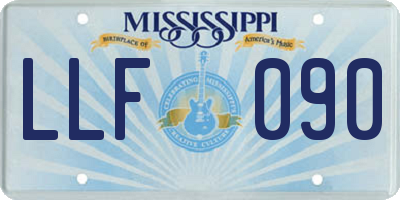 MS license plate LLF090