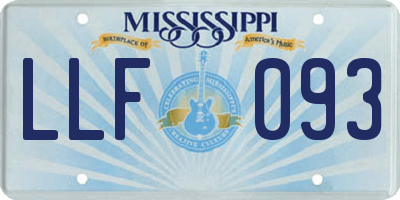 MS license plate LLF093