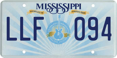 MS license plate LLF094