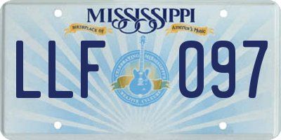MS license plate LLF097