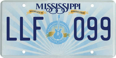 MS license plate LLF099