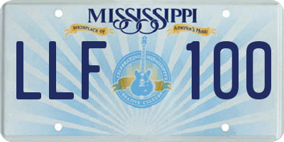 MS license plate LLF100
