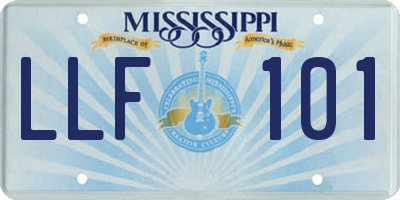 MS license plate LLF101