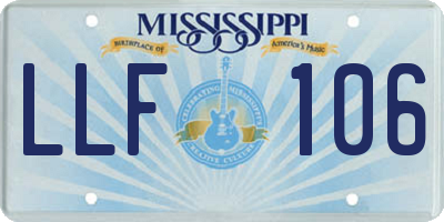 MS license plate LLF106