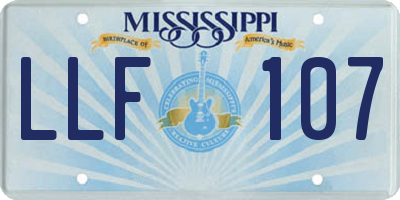 MS license plate LLF107