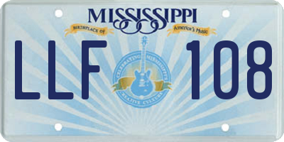 MS license plate LLF108