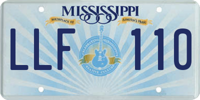 MS license plate LLF110