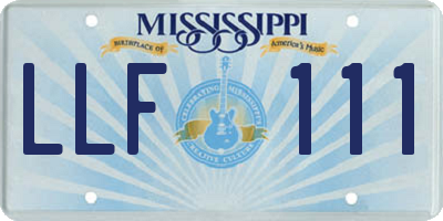 MS license plate LLF111