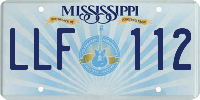 MS license plate LLF112