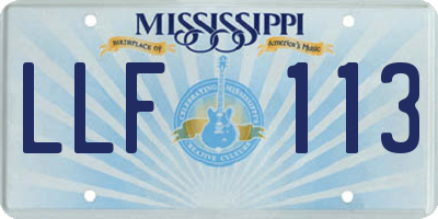 MS license plate LLF113
