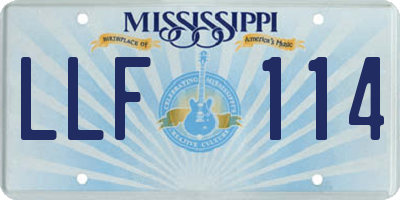 MS license plate LLF114
