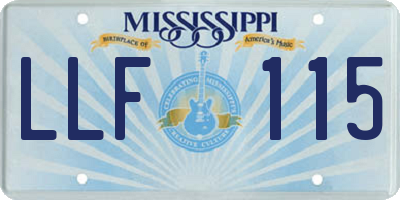 MS license plate LLF115