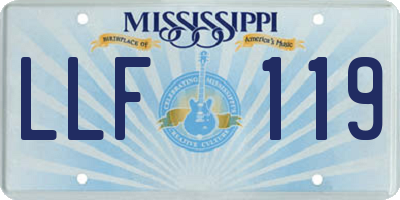 MS license plate LLF119