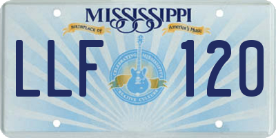 MS license plate LLF120