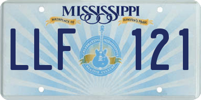 MS license plate LLF121