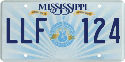 MS license plate LLF124