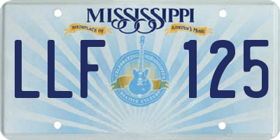 MS license plate LLF125
