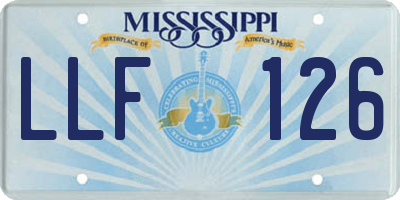 MS license plate LLF126