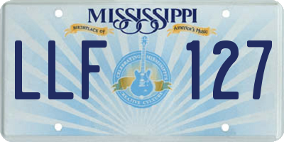MS license plate LLF127