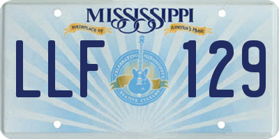 MS license plate LLF129