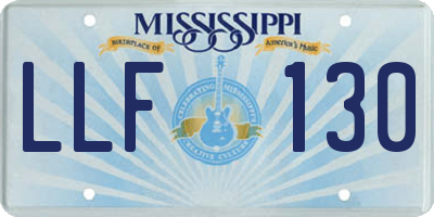 MS license plate LLF130