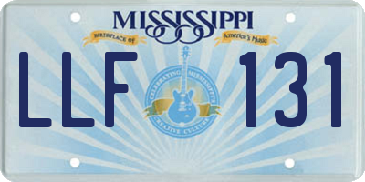 MS license plate LLF131