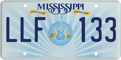 MS license plate LLF133