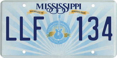 MS license plate LLF134