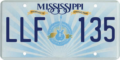 MS license plate LLF135