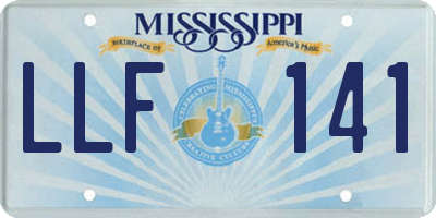 MS license plate LLF141