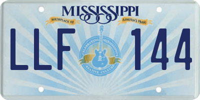 MS license plate LLF144