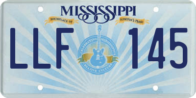 MS license plate LLF145