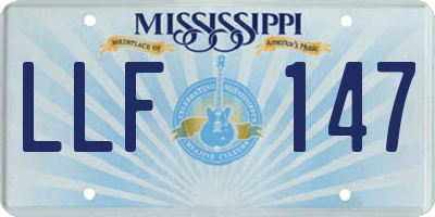 MS license plate LLF147