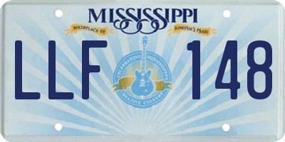 MS license plate LLF148