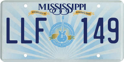 MS license plate LLF149